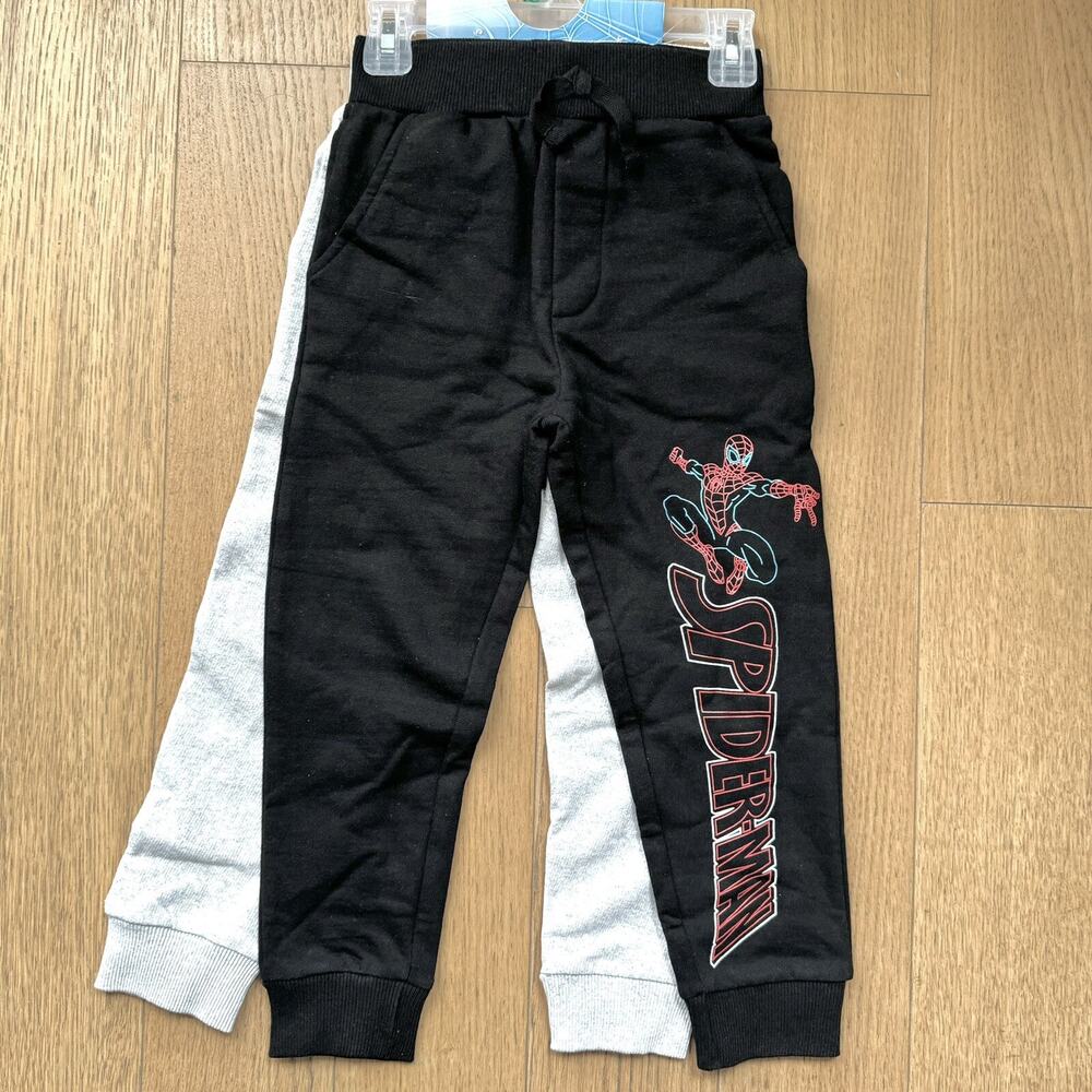 2 Spider-Man Boy's Toddler 2PC Jogger Pants Set NWT - Size 5